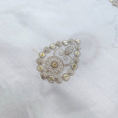 Embroidered Dyeable Raw Silk with all over Drop Shape Butta work & sequin Highlights