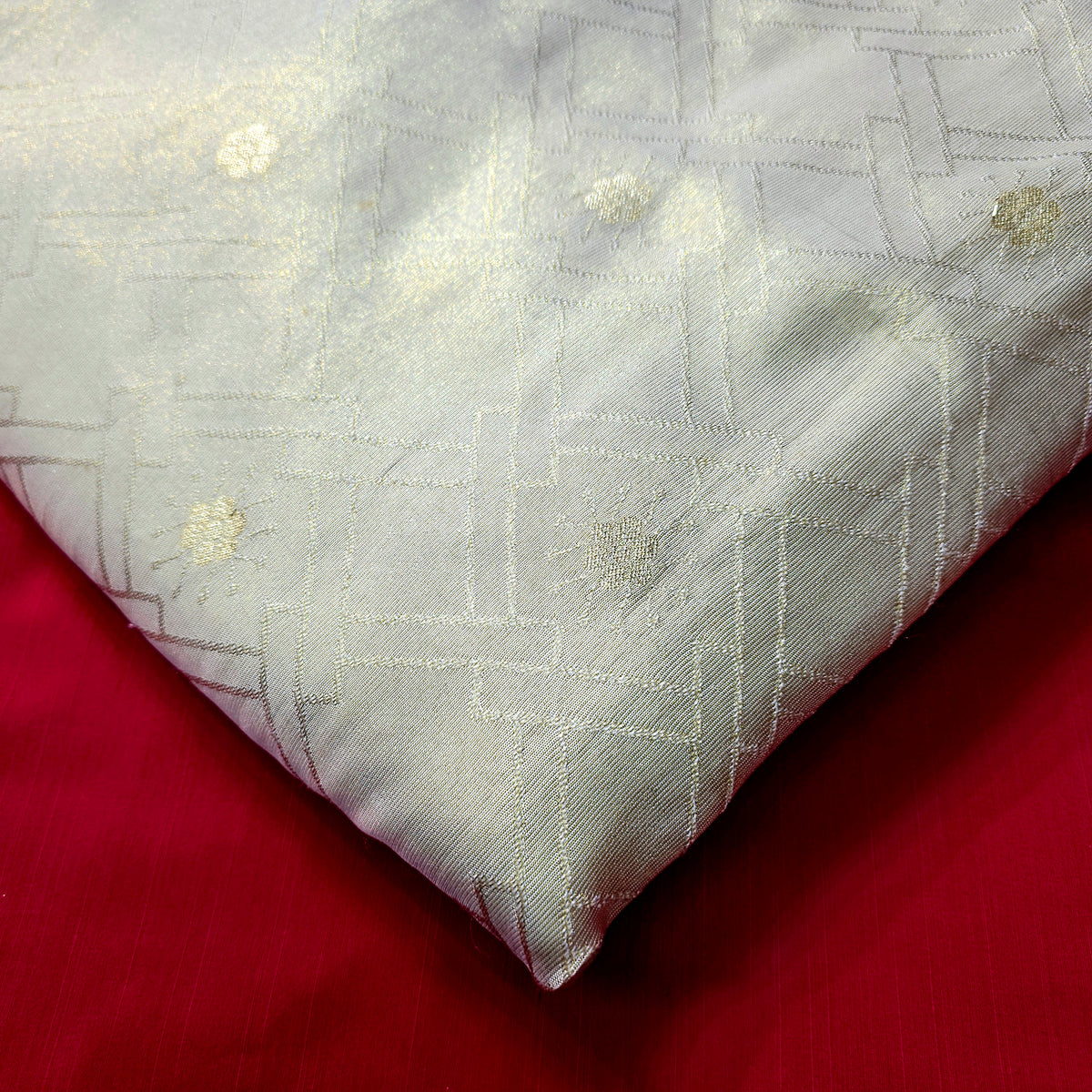 Dyeable shimmer Tissue Fabric with Gold Floral & Geometric Pattern