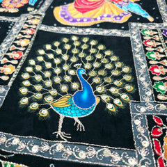 Navratri Dandiya Special Crepe Print with Embroidered Sequins - Black