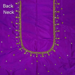 Ember Gold Zari Handwork Blouse Fabric on Vibrant Purple Base