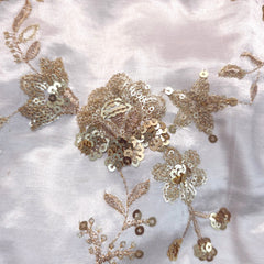 Najma Hand Embroidered Dyeable Gajji Silk Fabric with Floral Motifs