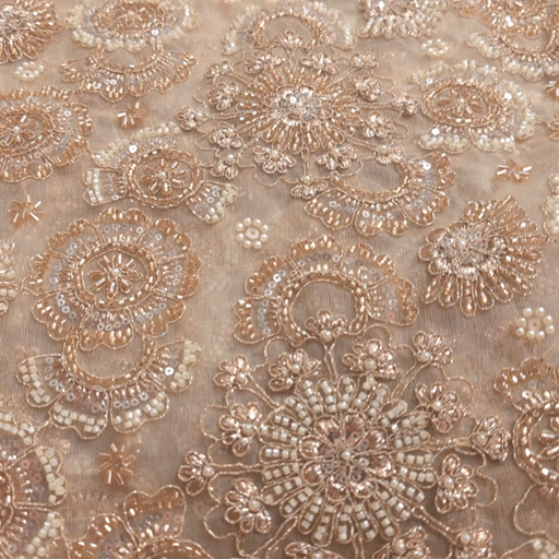 Inayat Hand Embroidered on Dyeable Net Fabric with Sequin, Cutdana and White Bead Work