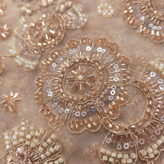 Inayat Hand Embroidered on Dyeable Net Fabric with Sequin, Cutdana and White Bead Work