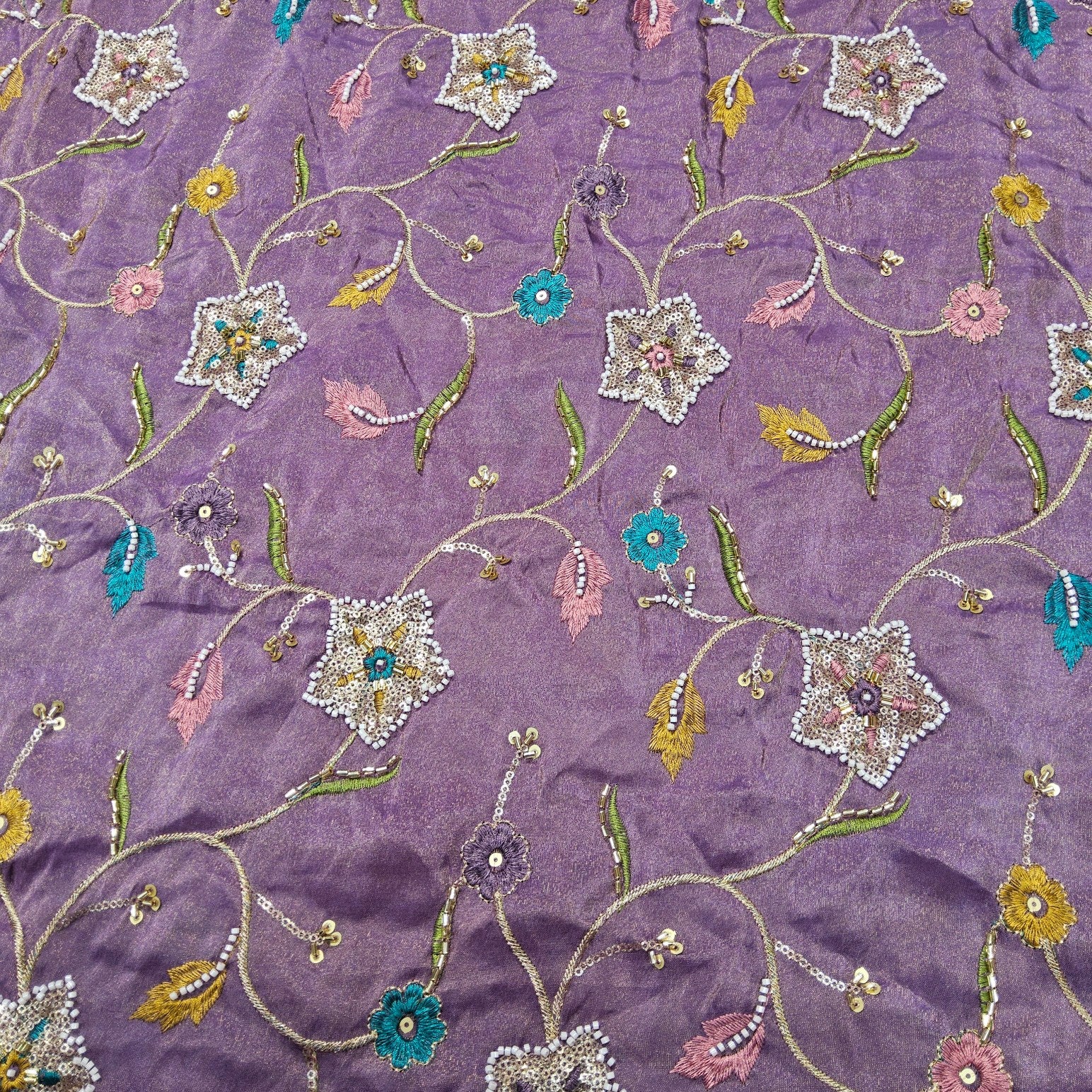 Zarisha Light Wine Handwork Embroidered Dress Piece (3 meter Piece)