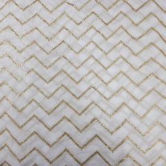 Saaz Georgette Dyeable Handwork fabric with Zigzag Sequin work