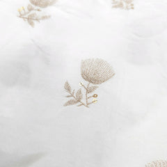 Dyeable Embroidered Raw Silk fabric with Floral Zari work and Sequin Highlights