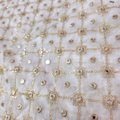 Zard-Bahaar Embroidered Georgette Dyeable Fabric with Jaal Pattern