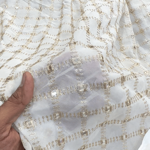 Zard-Bahaar Embroidered Georgette Dyeable Fabric with Jaal Pattern