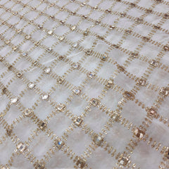 Zard-Bahaar Embroidered Georgette Dyeable Fabric with Jaal Pattern