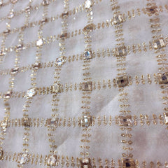 Zard-Bahaar Embroidered Georgette Dyeable Fabric with Jaal Pattern