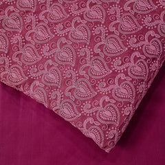 Embroidered Cerise Pink Hakoba Georgette Fabric with Threadwork on Georgette Fabric