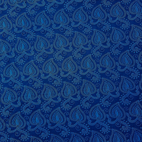 Embroidered Midnight Hakoba Georgette Fabric with Threadwork on Georgette Fabric