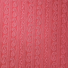 Hamza Embroidered Coral Hakoba Georgette Fabric with Threadwork on Georgette Fabric