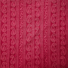 Hamza Embroidered Punch Pink Hakoba Georgette Fabric with Threadwork on Georgette Fabric