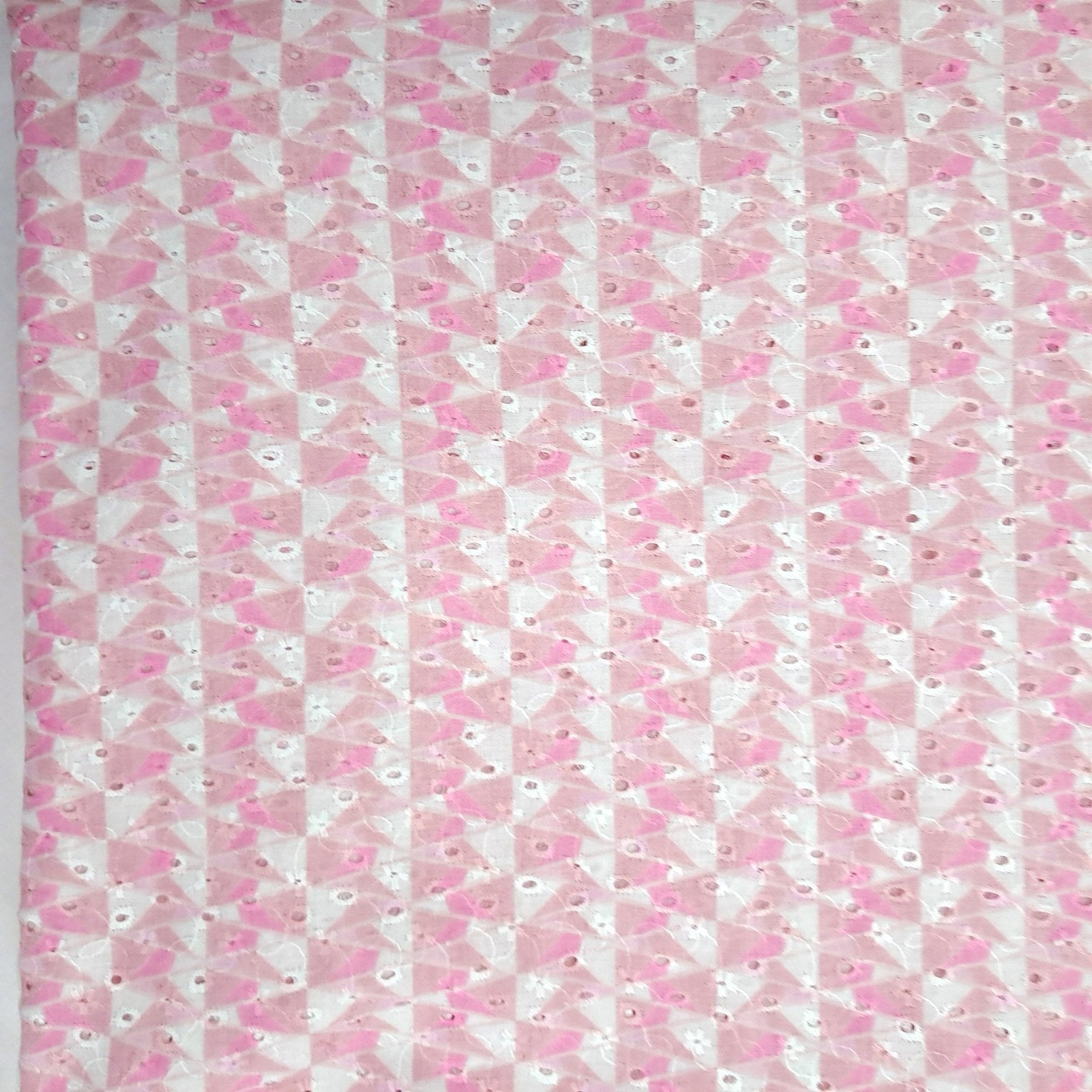 Digital Floral Print on Hakoba Cotton Fabric on Soft Pastel Pink Base