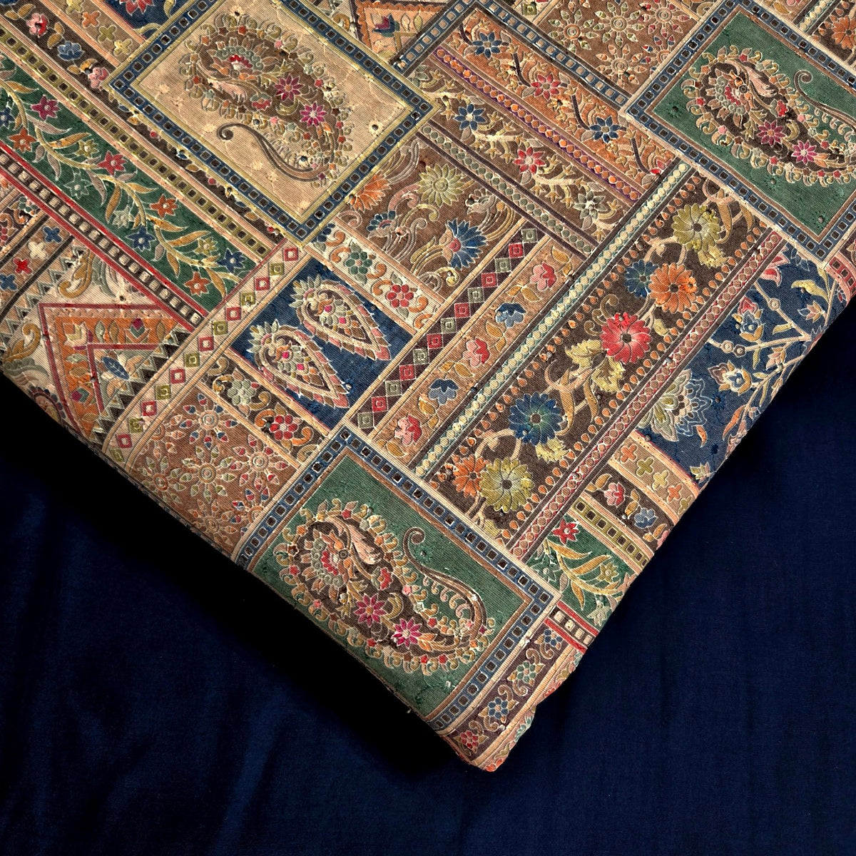 Floral & Paisley Digital Print on Multicfolor Cotton Hakoba Fabric