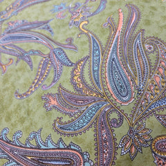 Digitally Printed Modal Fabric on Pista Green Base with Paisley Patterns