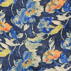 Muslin Fabric with Digital Watercolor Floral Print
