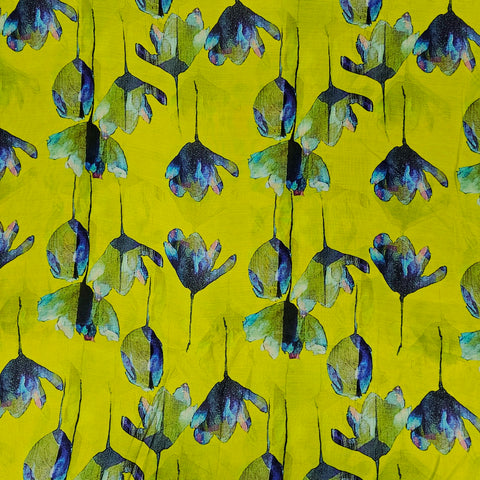 Muslin Fabric with Digital Floral Print