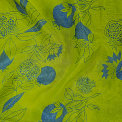 Muslin Fabric with Digital Print and Pomegranate Motifs