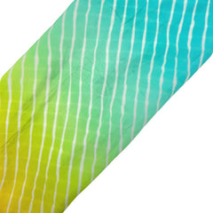 Leheriya Digital Print Ombre Ocean Green to Yellow on Muslin Fabric