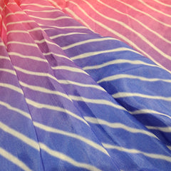 Leheriya Digital Print Ombre Pink to Blue on Muslin Fabric
