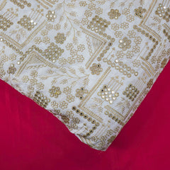 Dyeable Upada Silk Fabric with all over Mirror, Sequin and Zari Work