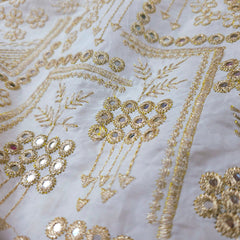 Dyeable Upada Silk Fabric with all over Mirror, Sequin and Zari Work