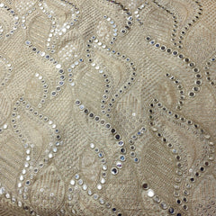 Dyeable Shimmer Tissue Fabric with Wavy Mirror & Sequin Work