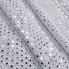 Dyeable Georgette Fabric with all over Mirror Work
