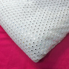 Dyeable Georgette Fabric with All Over Mirror Work