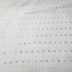 Dyeable Linear Mirror Work on Georgette Fabric