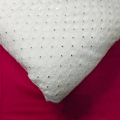 Dyeable Mirror Work on Georgette Fabric with Floral Work