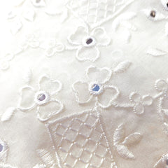 Dyeable Mirror Work on Georgette Fabric with Floral & Geometric Work