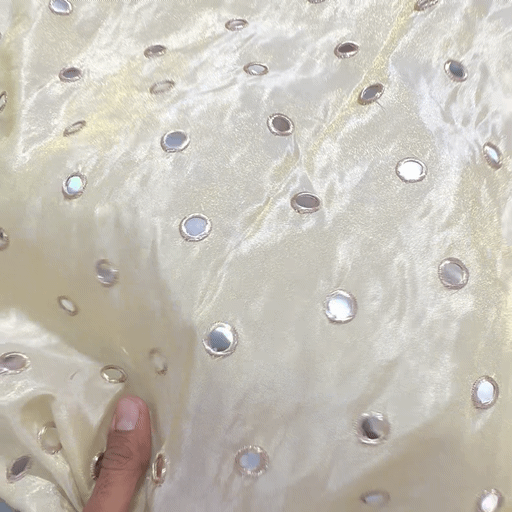 Dyeable Shimmer Tissue Fabric with all over Mirror Work