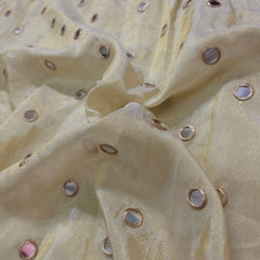 Dyeable Shimmer Tissue Fabric with all over Mirror Work