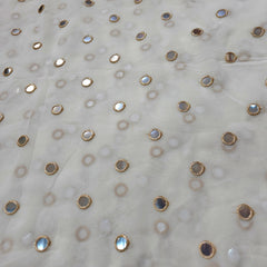 Dyeable Georgette Fabric with all over Mirror Work