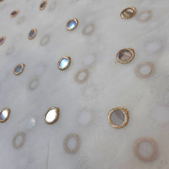 Dyeable Georgette Fabric with all over Mirror Work