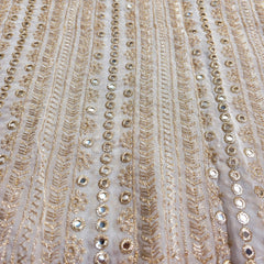 Dyeable Georgette with Linear Mirror Work