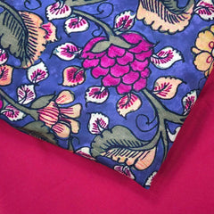 Grape Flower Digital Print on Muslin Fabric