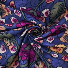 Grape Flower Digital Print on Muslin Fabric