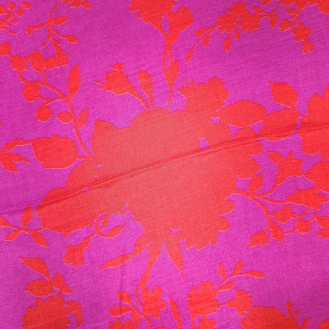 Pink Floral Digital Print on Muslin Fabric