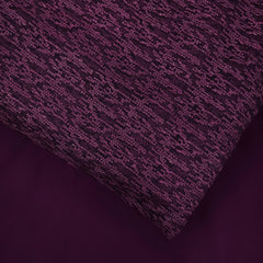 Embroidered Wine Net Fabric with Textured pattern