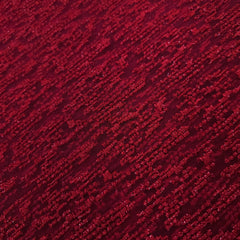 Embroidered Cherry Red Net Fabric with Textured pattern