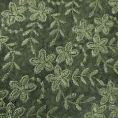 Embroidered Net with Elegant Floral Threadwork