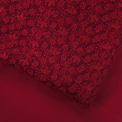Sahiba Embroidered Net Fabric with Red Floral work