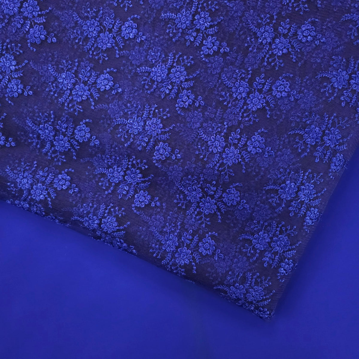 Sahiba Embroidered Net Fabric with Blue Floral work