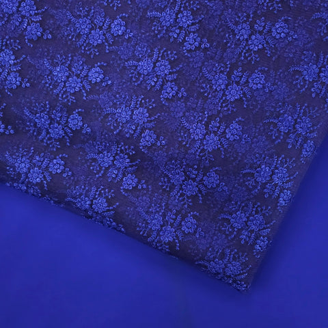 Sahiba Embroidered Net Fabric with Blue Floral work