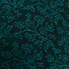 Gulnaar Embroidered Net Fabric Intricate Peacock Green  floral work