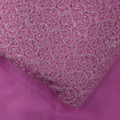 Husn Embroidered Net Fabric with Swirling pattern and Sequins